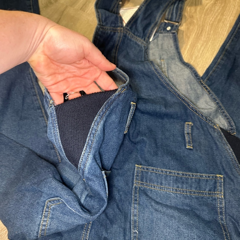 The Rock N Rev Maternity Distressed Denim Overalls NWT - Picture 4 of 6
